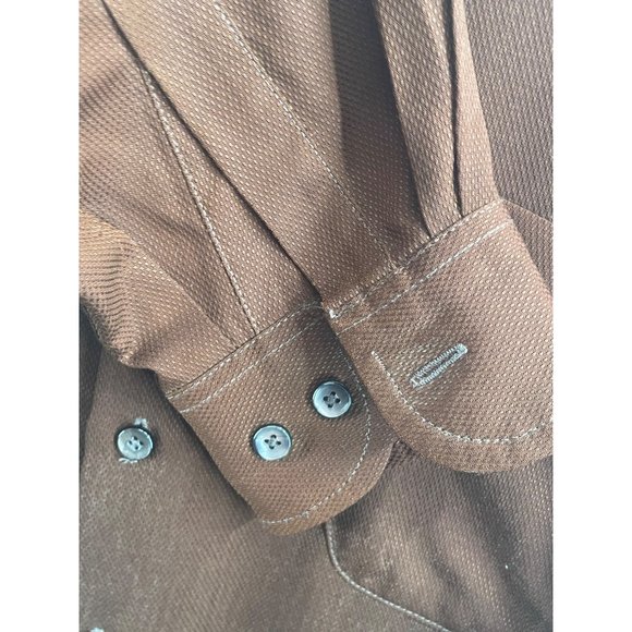Robert Barakett Burnt Bronze With Texture Men's Dress Shirt Size Medium - Picture 6 of 9
